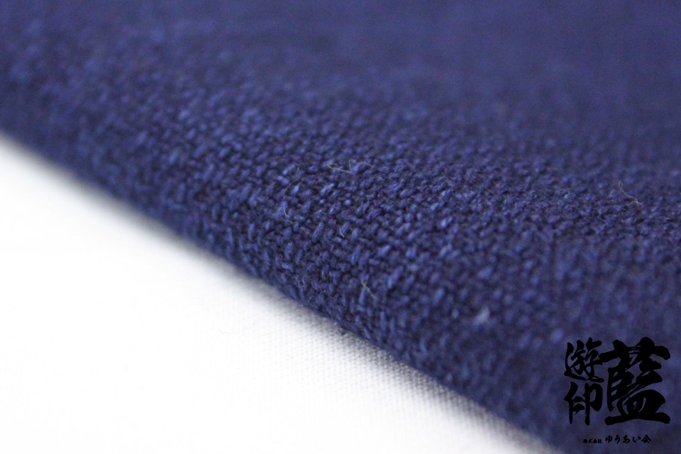 ウィンターセール CHECAI-80W 藍染め*生成りチェック柄布地*12m 手紡ぎ 手織り 生地/糸